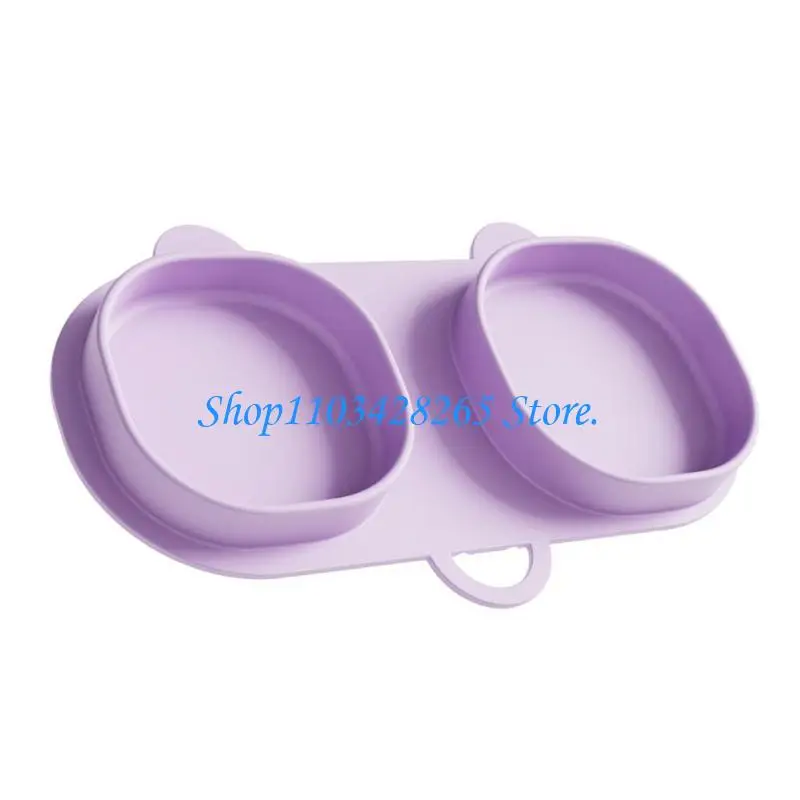 طبق قابل للطي من السيليكون غير قابل للانزلاق لتناول الطعام في الهواء الطلق للأطفال أساسي G2TE #4