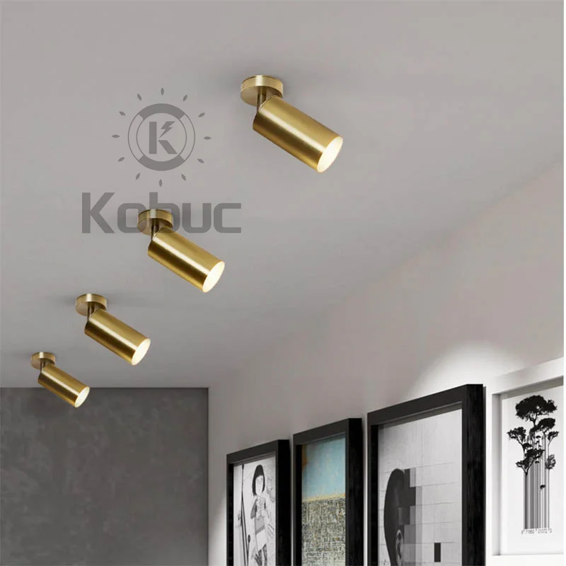 

Kobuc Minimalist Luxury Plated Golden Ceiling Light with 5W GU10 Spotlight Rotatable Downlight For Living room Bedside Study