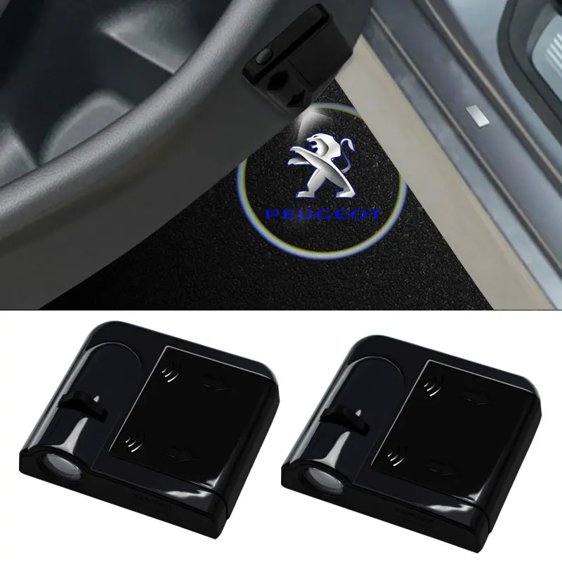 

2Pcs Car LED Decorative Door Light Welcome Projector Lamp Fit For Peugeot 208 2008 308 3008 5008 Partner Expert Boxer Traveller
