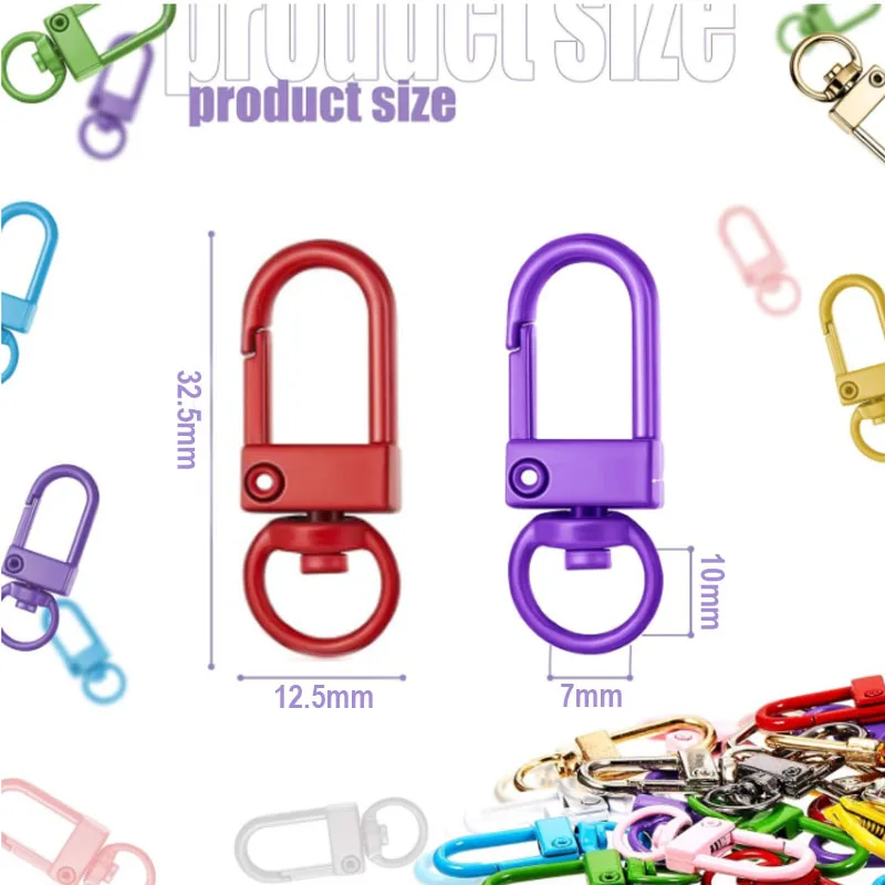 10 Stück Schlüsselanhänger Legierung Karabinerhaken Verschlusszubehör für DIY Schlüsselanhänger Halskette Armband Zubehör Zubehör – Detail 2
