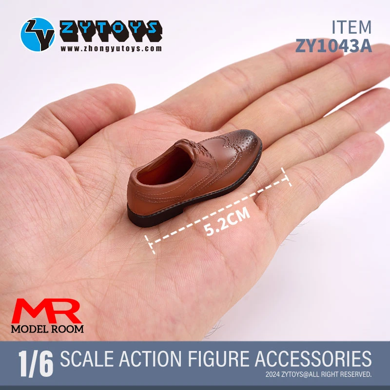 ZYTOYS ZY1043 1/6 Scale Male Brogue Suit Leather Shoes Hollow Shoes Model Clothes Accessory Fit 12\'\' Soldier Action Figure Body
