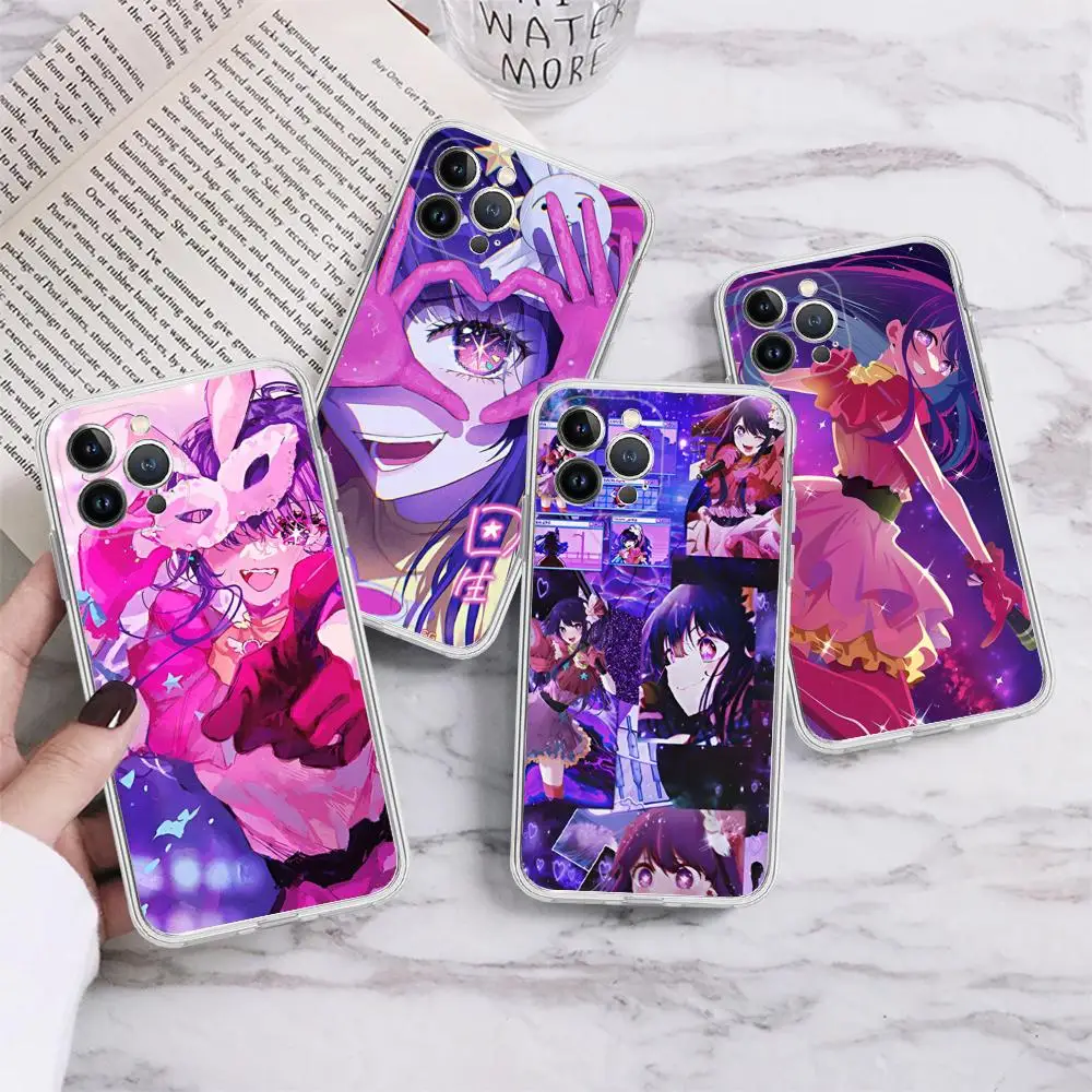 Anime Oshi No Ko Meisje Telefoon Hoesje Voor Iphone 15 14 13 12 Mini 11 Pro Xs Max Xr Se 6 7 8 Plus Zachte Siliconen Hoes