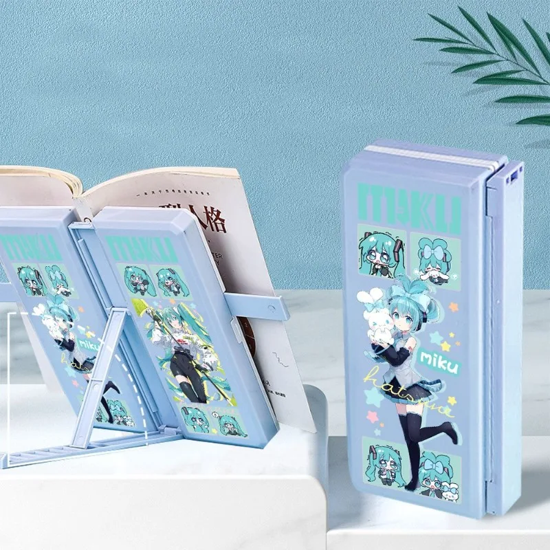 

Hatsune Miku anime peripheral cute cartoon multifunctional stationery box Kawaii miku double-layer storage pen box holiday gift
