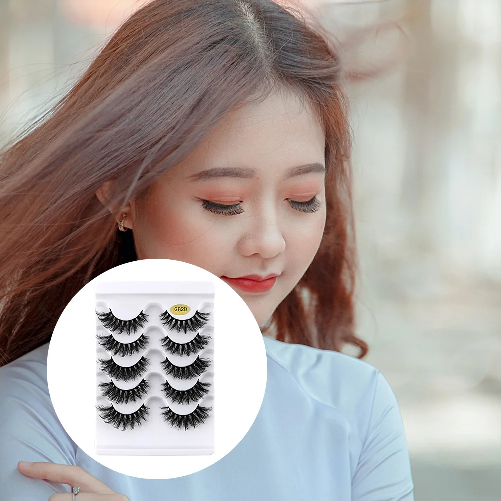 

5Pairs Eyelashes Dense Thick Makeup Extensions Women Eye Lashes Party Lashes Party Eyelashes