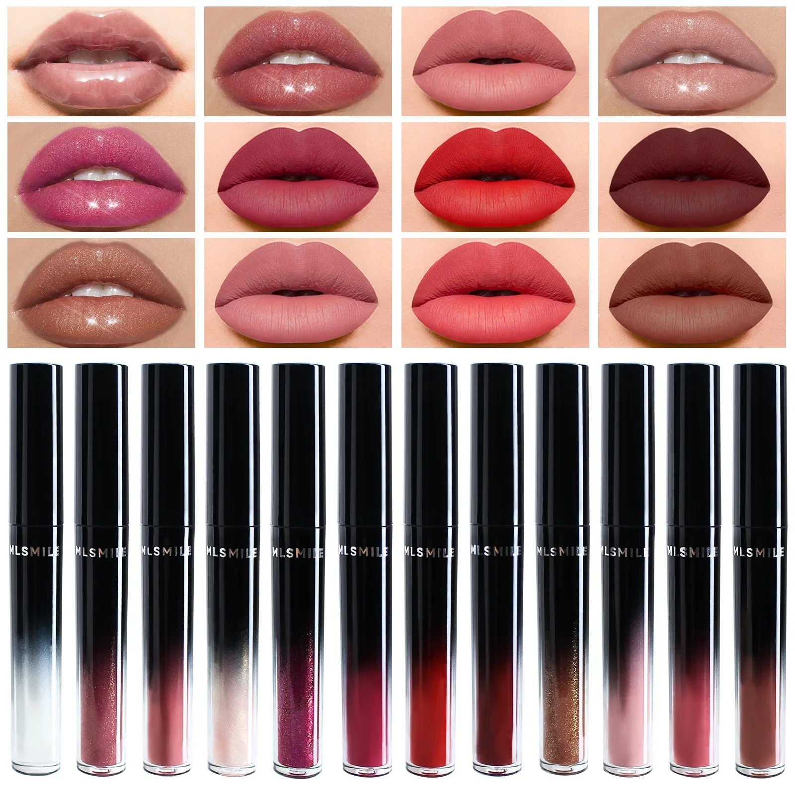 MLSMILE 12 color matte liquid lipstick non-stick cup lip glaze pearlescent lip gloss