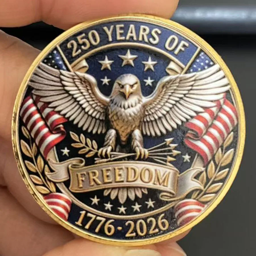 Moneda Conmemorativa del 250 Aniversario de la Independencia de Estados Unidos, Colección de Monedas con la Estatua de la Libertad
