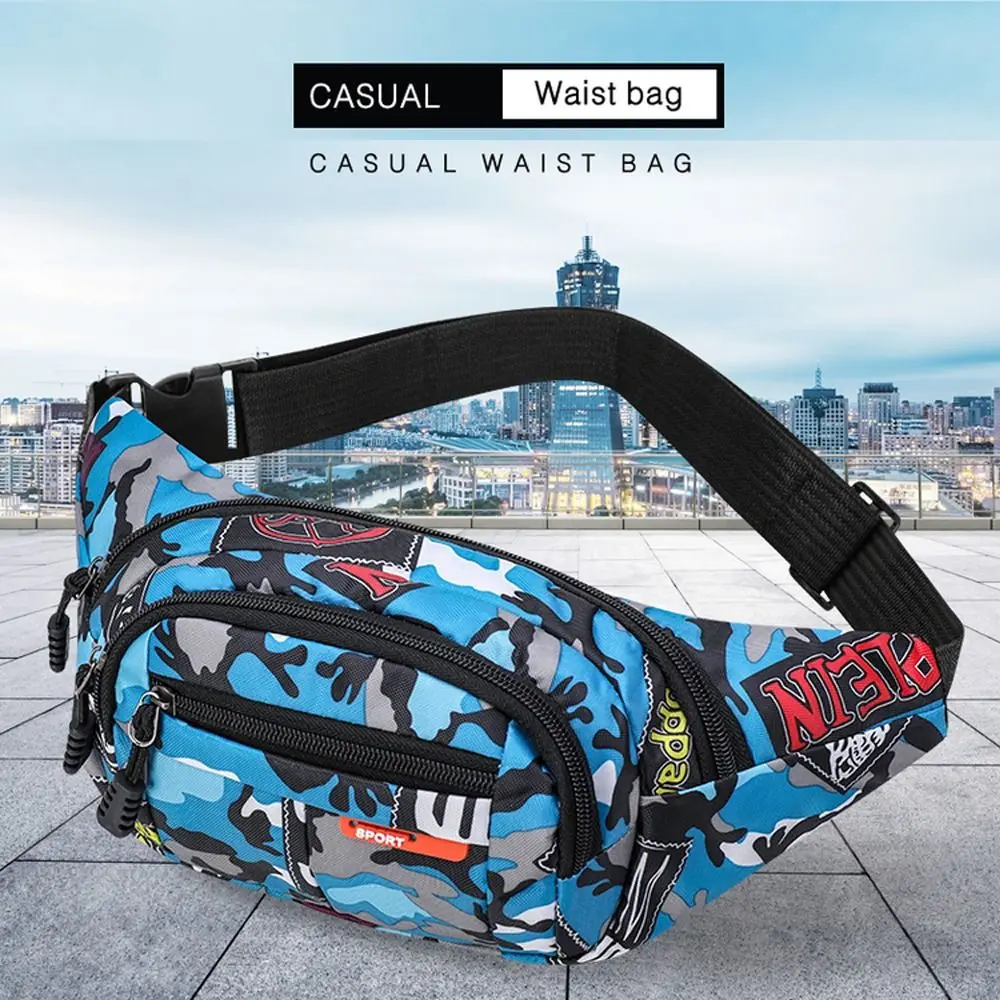 Korean-style Canvas Waist Bag high-capacity Outdoor Sports Crossbody Bags Waterproof Waist Packs Women Men