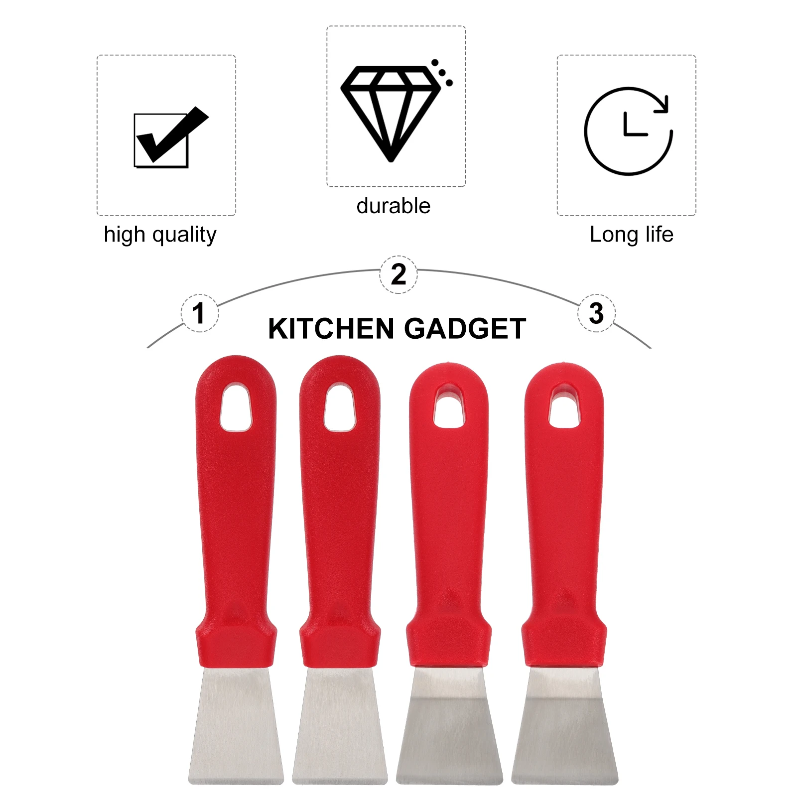 

4pcs Deicing Shovel Set Stainless Steel Ice Scraper for Refrigerator Freezer Kitchen Gadgets Cleaning Tools