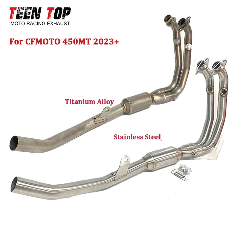 

Ti-Alloy Motorcycle Exhaust Pipe For CFMOTO 450MT 450 MT Exhaust Front Pipe Steel Exhaust Header Slip-on OEM Escape Moto Muffler