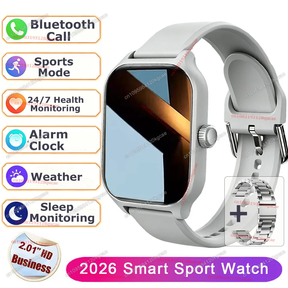 Heren Dames Smartwatch 2.01'' Waterdicht Fitness Sport Horloge Oproep Beantwoorden Slaap Sport Stappenteller Informatie Meldingen Smartwatch Ht30