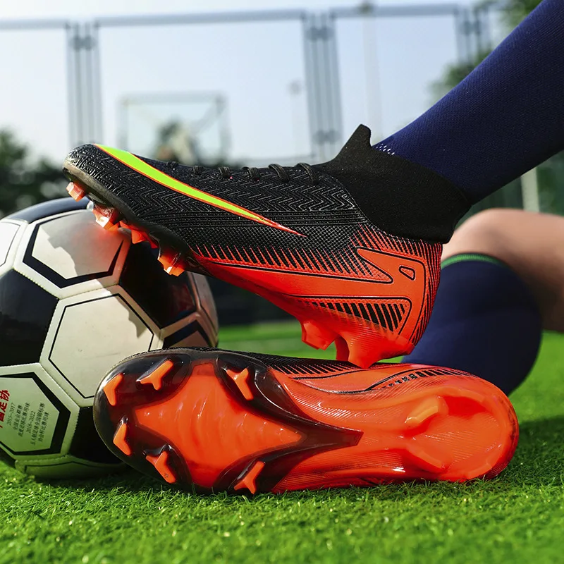 Botas de futebol masculinas tf/fg, chuteiras antiderrapantes e confortáveis, sapatos de futsal para treinamento ao ar livre, botas de futbol, imperdível