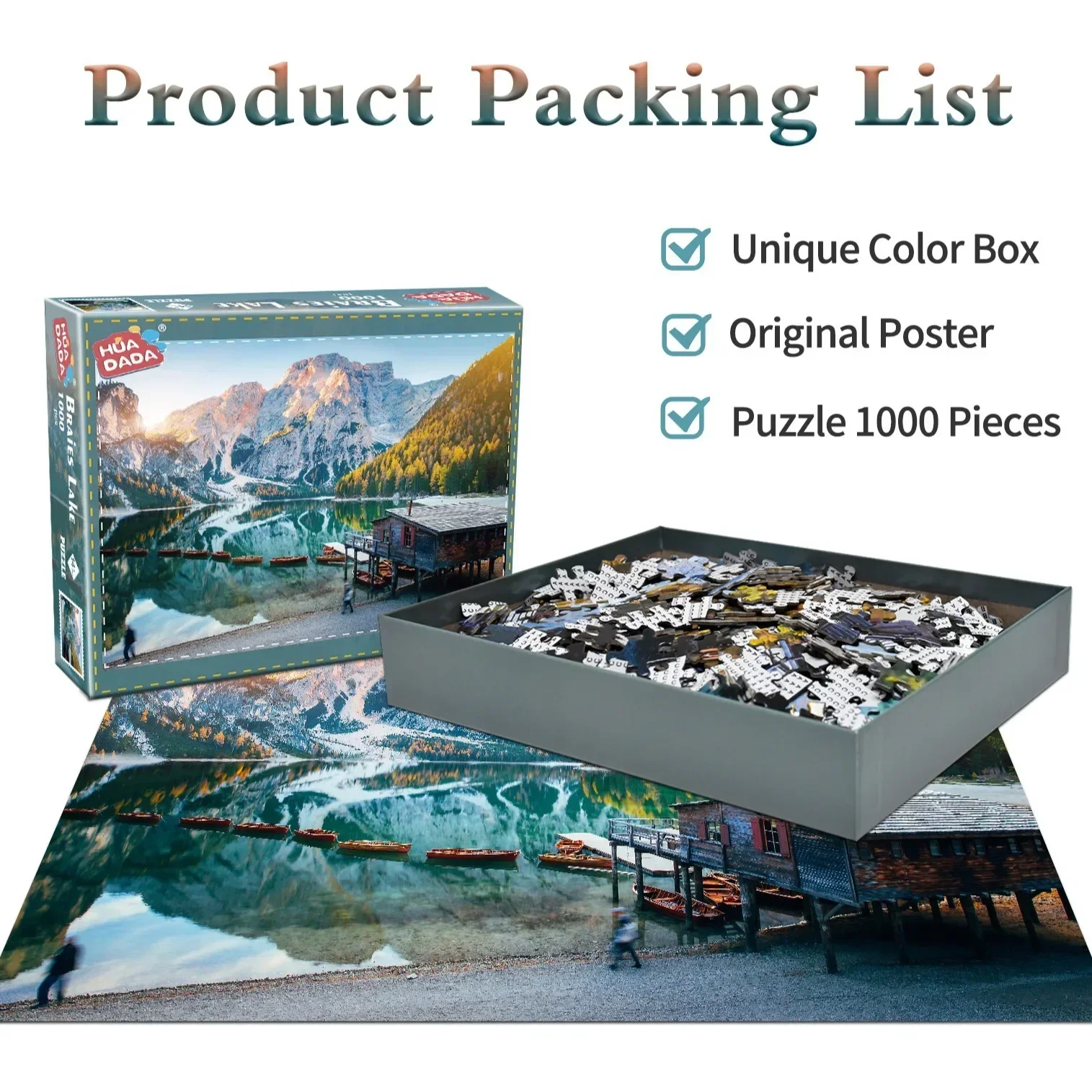 Haute qualité 1000 pièces papier Puzzle AdulDecompression dessin animé paysage boîte-cadeau Puzzle haute difficulté Puzzle jouets