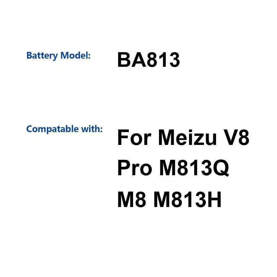 

BA813 Аккумулятор мобильного телефона для Meizu V8 Pro M813Q M8 M813H 3100 мАч, долговечный, высокая емкость