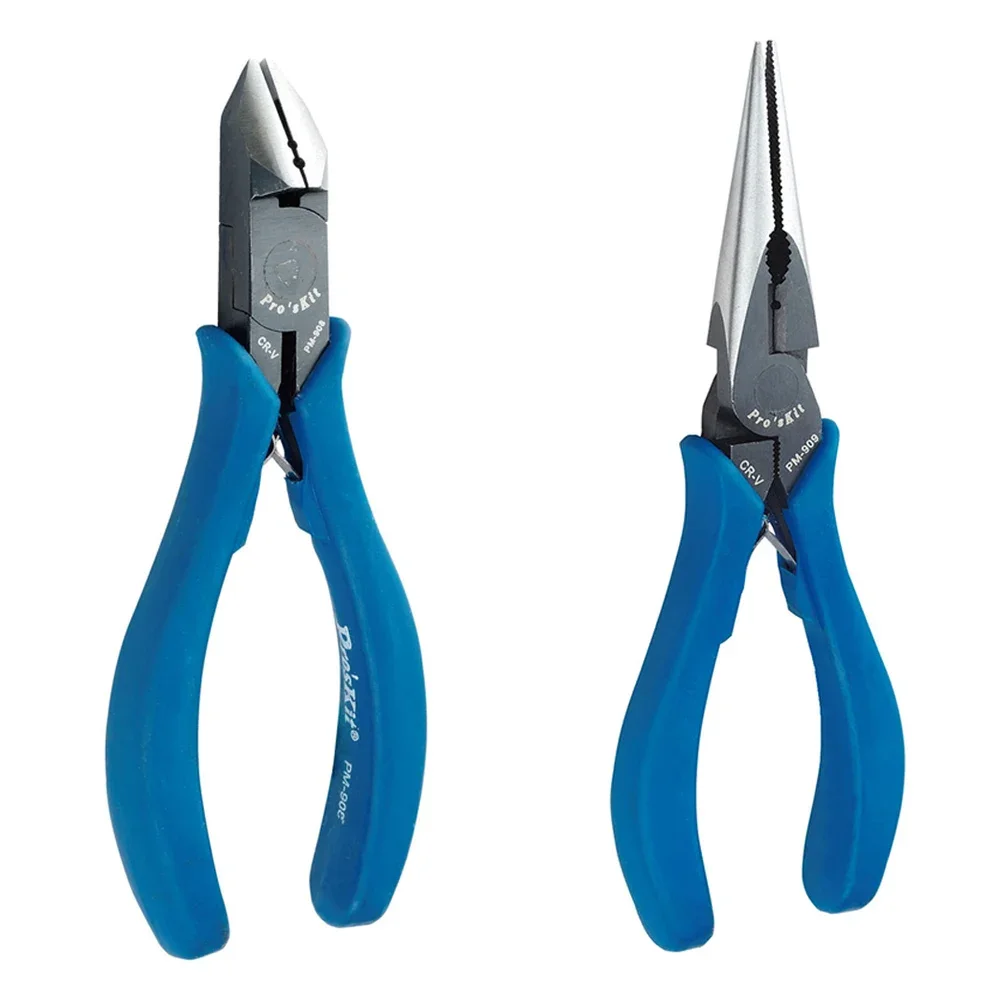 

Pro'sKit 6'' PM-908 Diagonal Pliers PM-909 Long Nose Pliers Tip Mouth Pliers Steel Wire Cutting Clamping Stripping Repair Tools