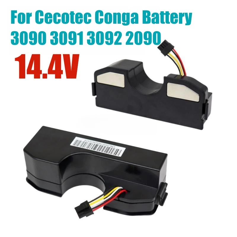 14.4V 5200mAh High Capacity Battery for Cecotec Conga 3090 3091 3092 2090, Li-ion Replacement for Robot Vacuum Cleaner