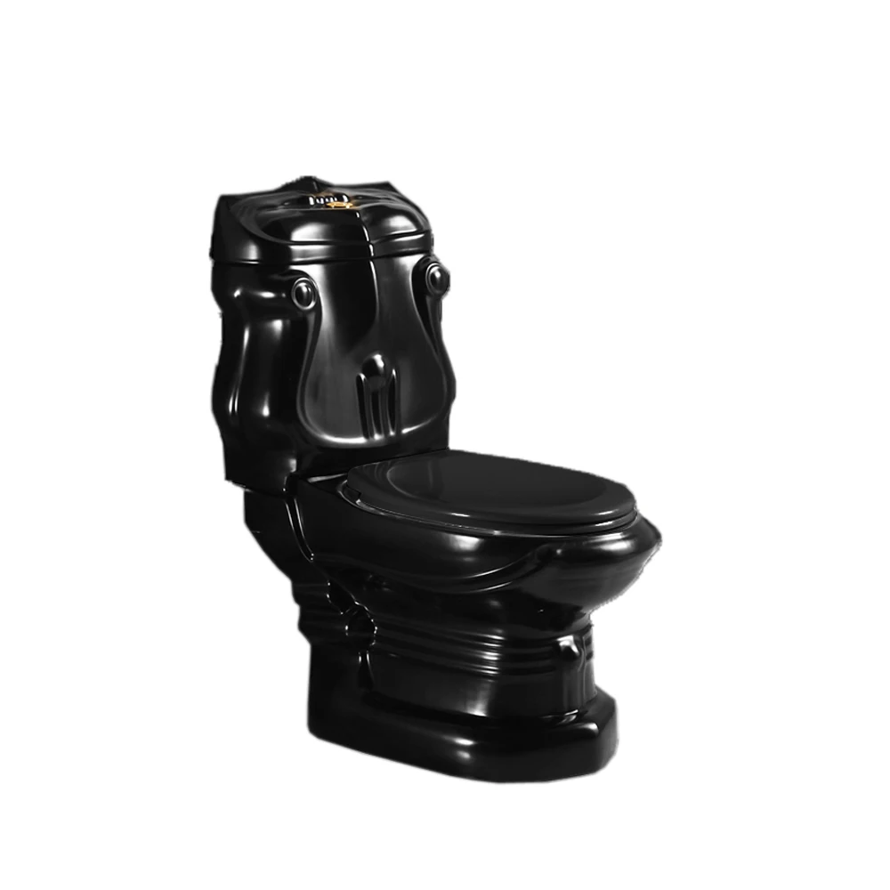 Modern design color sanitary wc washdown flush porcelain western style black two piece toilet