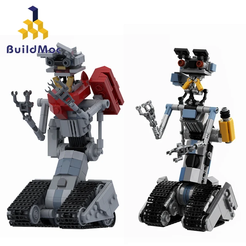 Buildmoc Short No.5 Robots Circuited Johnny 5 Robot Action Figures Building Blocks Bricks Kits Toys for Children Kids Gifts Toy