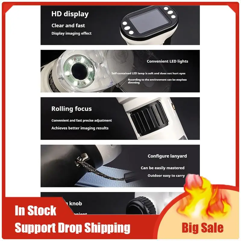 

A70U New Digital Electronic Microscope With Display For High Definition Magnifier Science Teaching Toys Gift For Kids