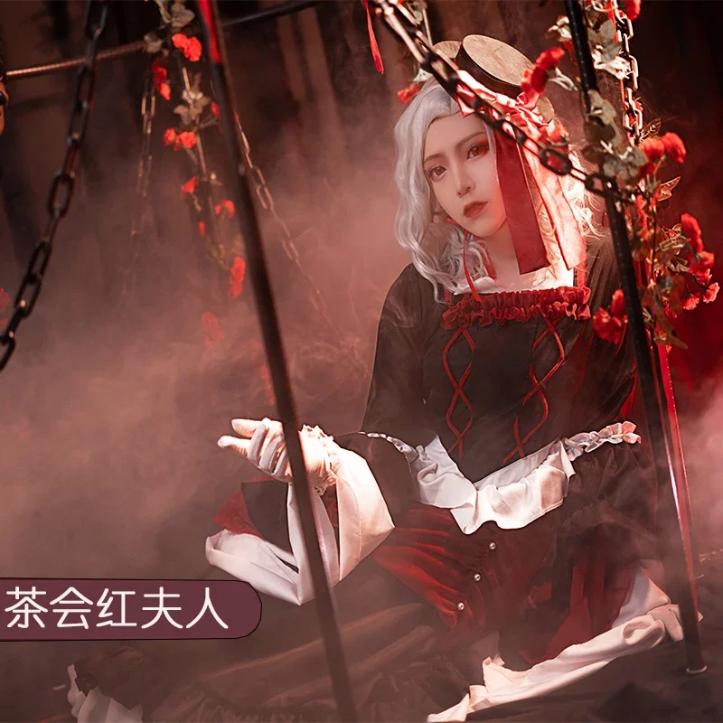 Hot Game Identity V Cosplay Madam Red Bloody Queen Cos Costume Set Carnaval Halloween Christmas Clothing With Hat