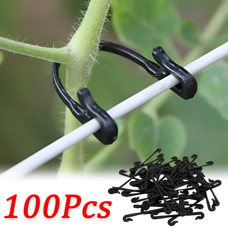 100/50Pcs Garden Plants Fixed Clips Buckles Tomato Vegetable Grafting Clips Grape Support Vine Clips Plastic Fixed Buckle Hooks