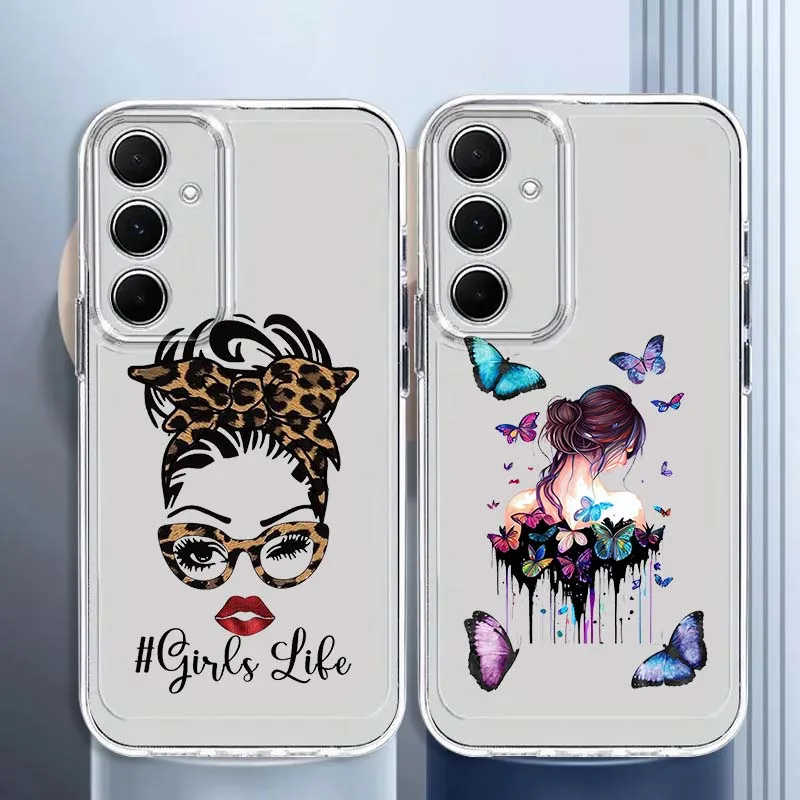 

Art Vogue Women Phone Case For Samsung Galaxy A73 A72 A71 A55 A54 A53 A52 A51 A33 A25 A22 A15 A14 A05 TPU Transparent