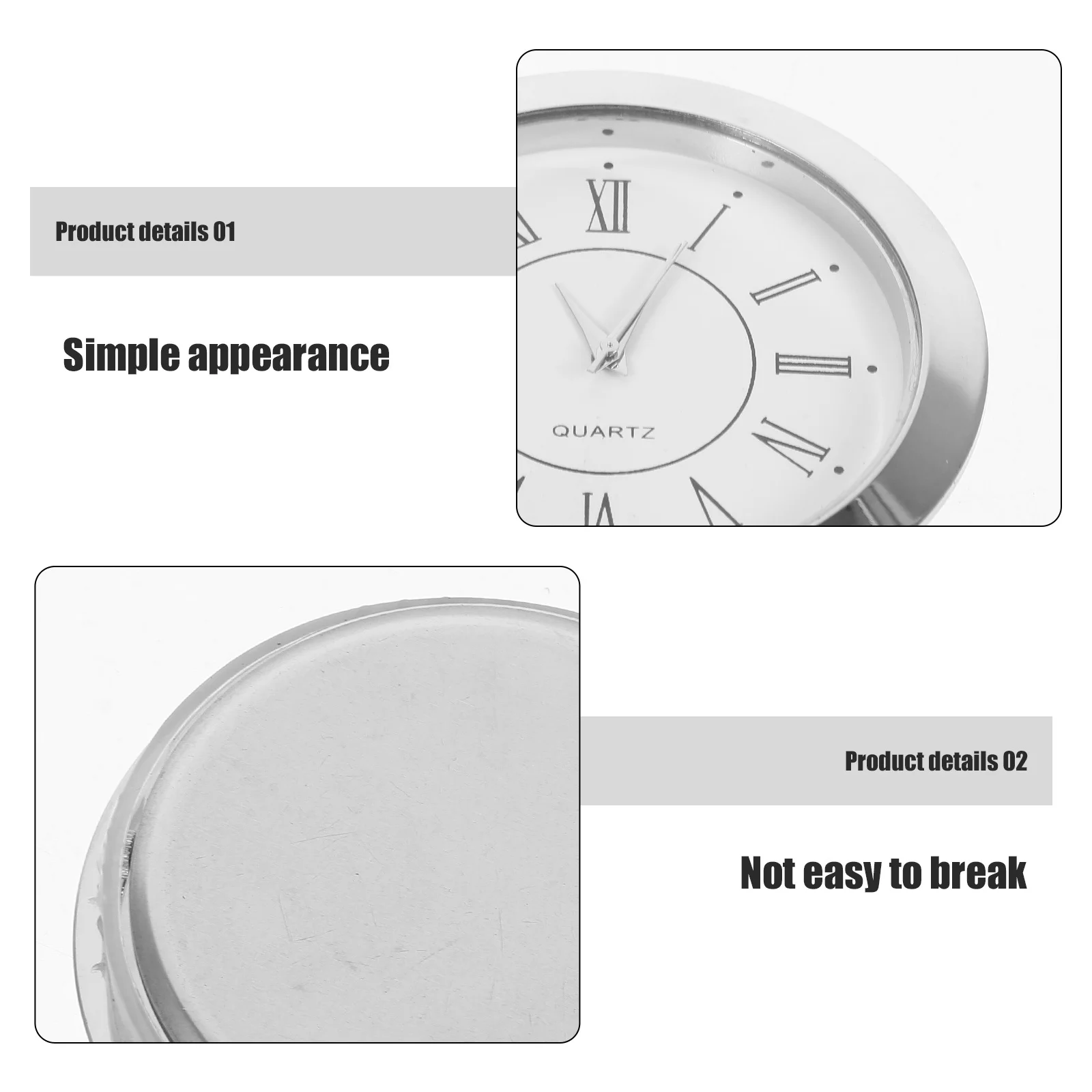 

Alloy Head Vintage Round Insert For Diy Crafts Clock Movement Miniature Mechanism Retro Clock Face Replacement Simple