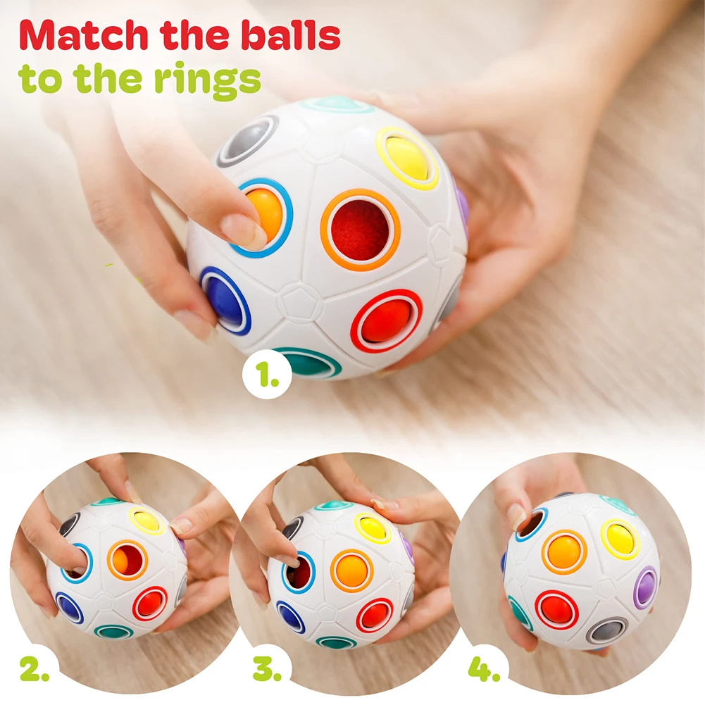 Creative Magic Spheric Cube Speed Rainbow Ball Puzzles Learning Educational Toys For Children Adult Office Anti Stress Gifts