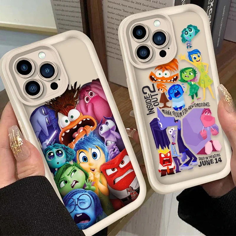 Lovley Disney Inside Out 2 For iPhone 16 15 14 13 12 11 Pro Max XS Max XR 7 8Plus Phone Case Shockproof Soft Silicone Back Cover