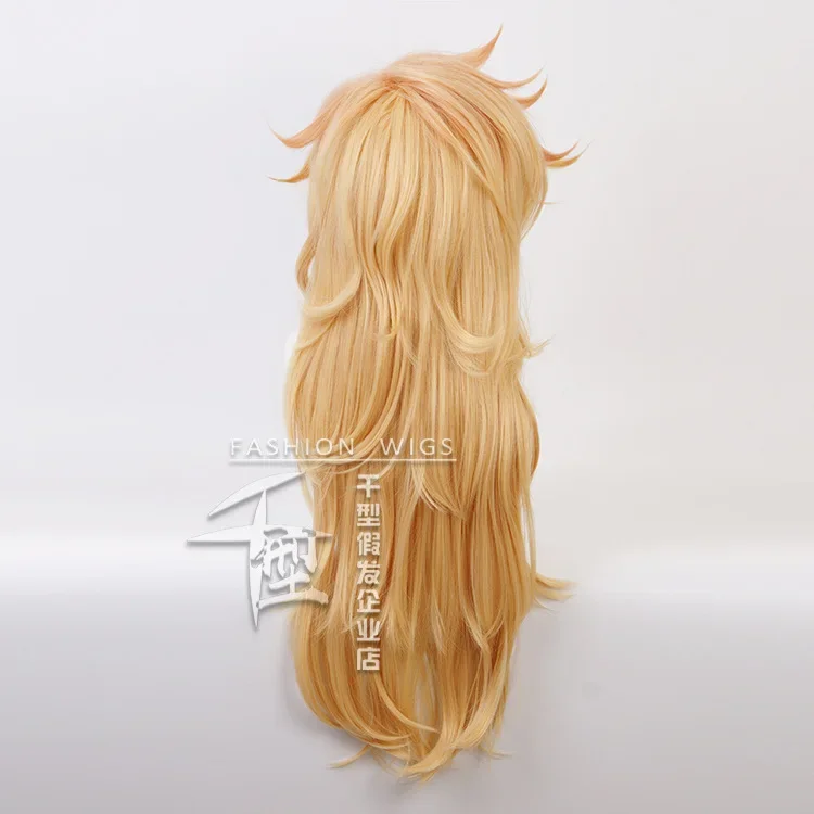 Douma Japanese Anime Cosplay Wig Unisex Light Golden Gradient Synthetic Wig Comic-con Costume Accessories Party Performance Prop
