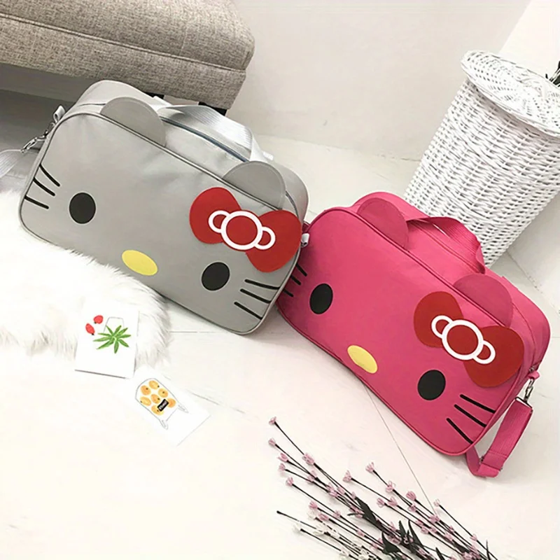 1pcs Sanrio Cute Hello Kitty Travel Bag Waterproof large capacity cartoon duffel bag Women's portable Short trip Bag Sports bag