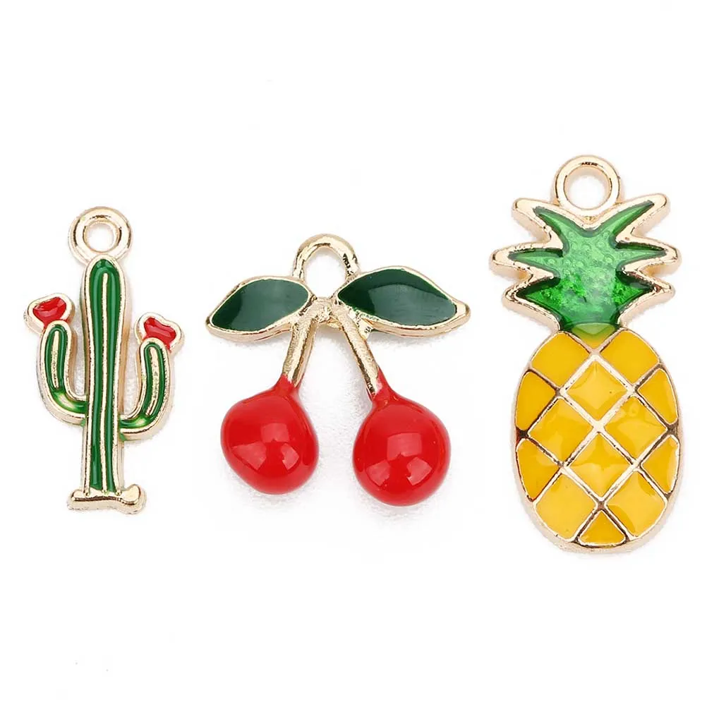 

20 Pcs Cherry Pendant Bracelet Accessories DIY Charms Amulet Red Jewelry Making Pendants Embellishment