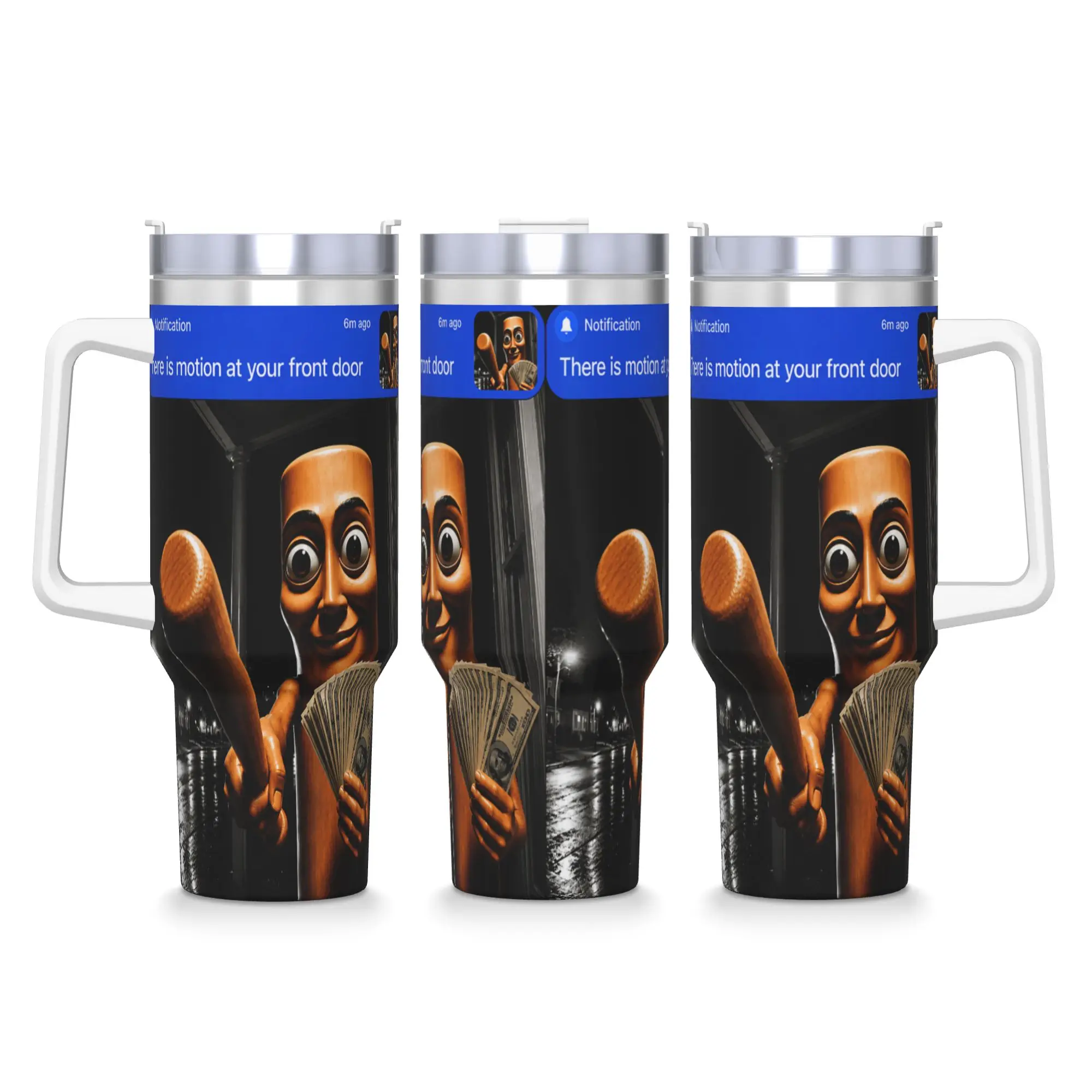 Stainless Steel Tumbler There is Motion at Your Front Tung Tung Tung Sahur Money Mugs Cup With Straws Hot Drinks Water Bottle