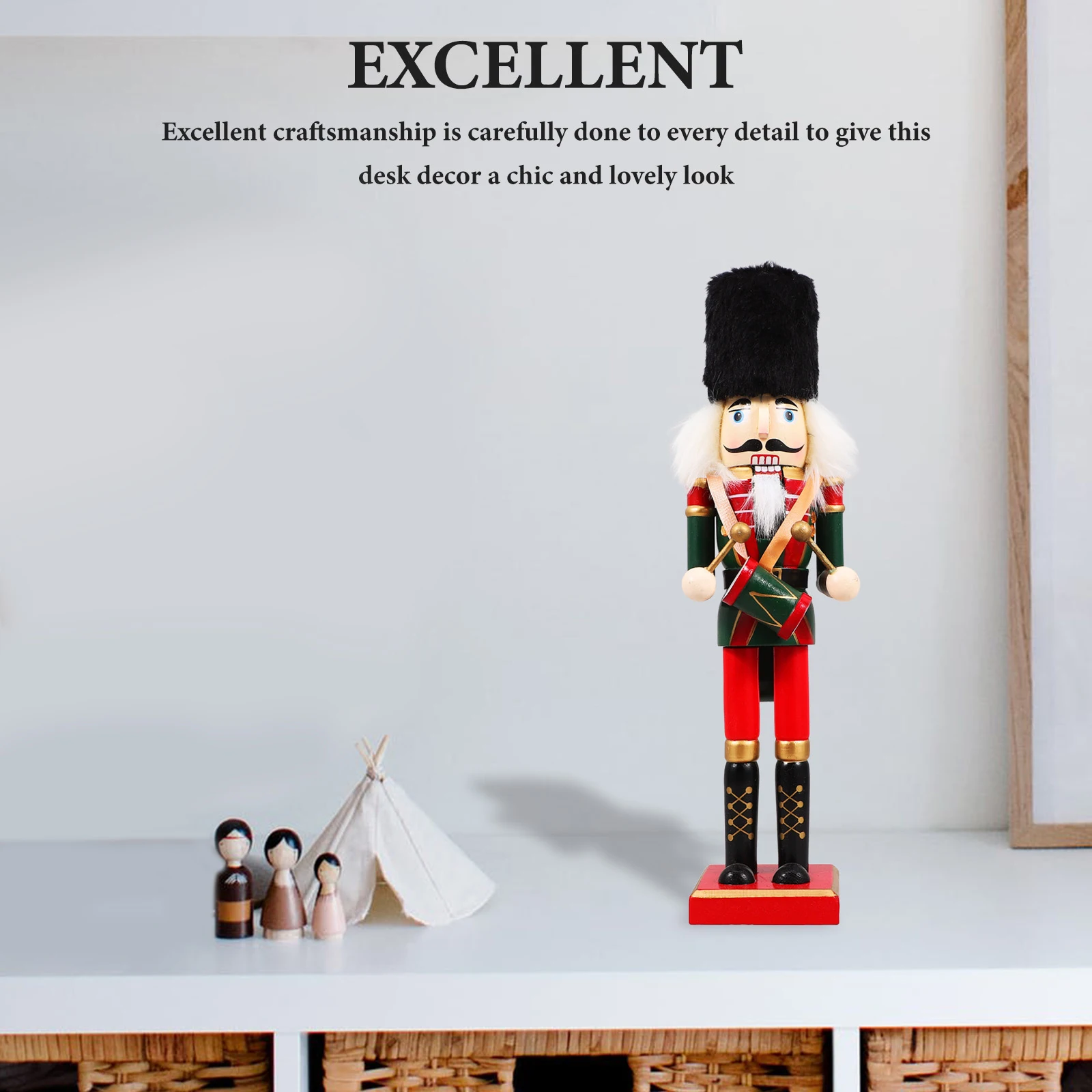 

Wood Nutcracker Christmas Soldier Decoration Xmas Table Ornament Desktop Holiday Gift Wooden Nutcracker Wood Nutcrackers Decor