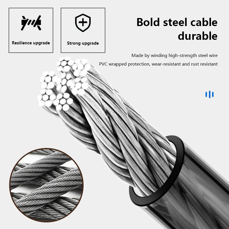4 Digital Code Bicycle Cable Lock Anti-theft Alloy Steel Road Bike Cable Code Combination Password Lock Security Padlock image 5