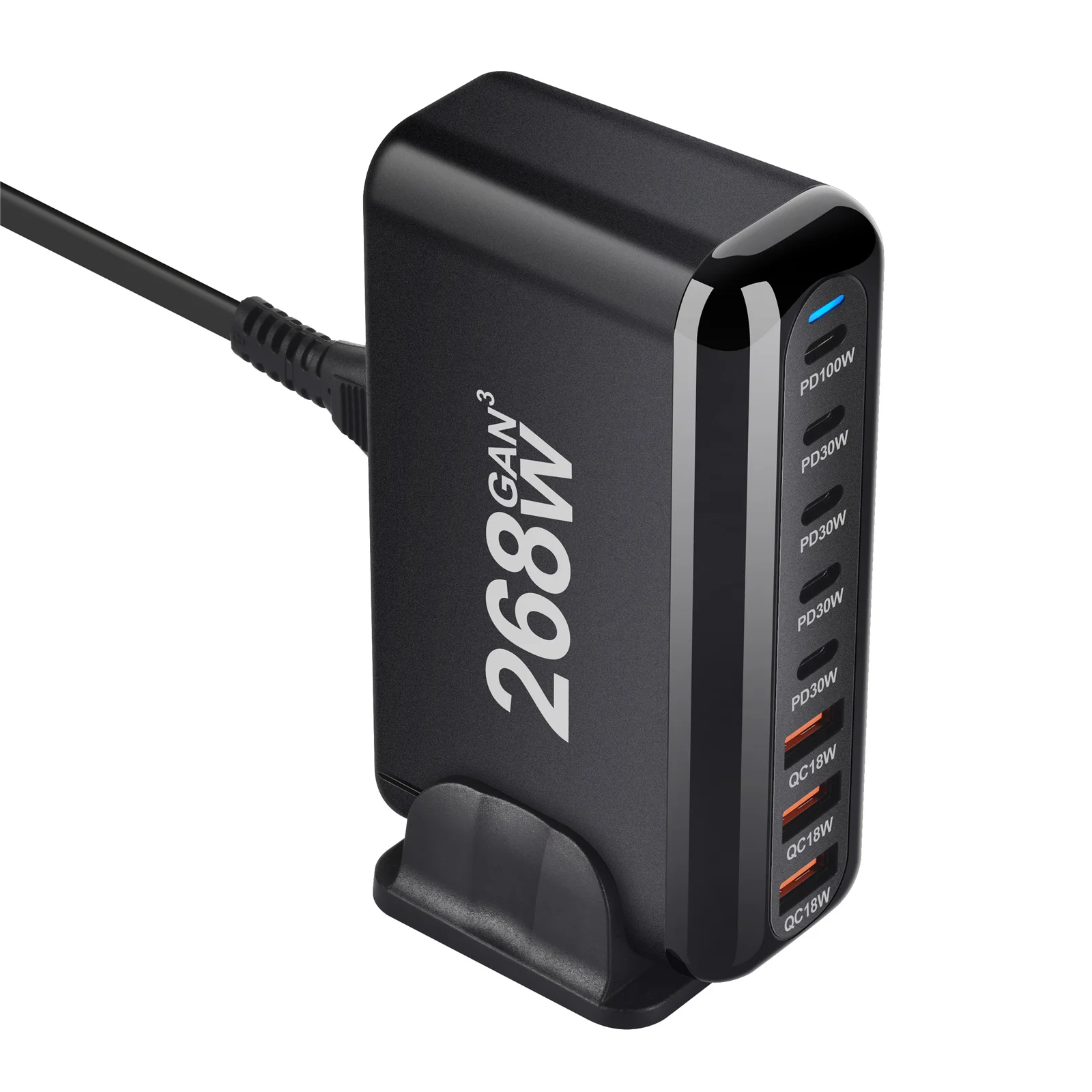 New 268W Gan USB C Fast Charger 200 W 6-Port Charging Station Hub Fast Compact GaN Charger Power Adapter, Compatible with M