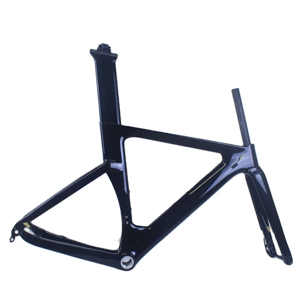 Factory Cheap Price Black Glossy Road Bike 700c Bike Frameset Carbon Chinese Carbon Road Bike Frames