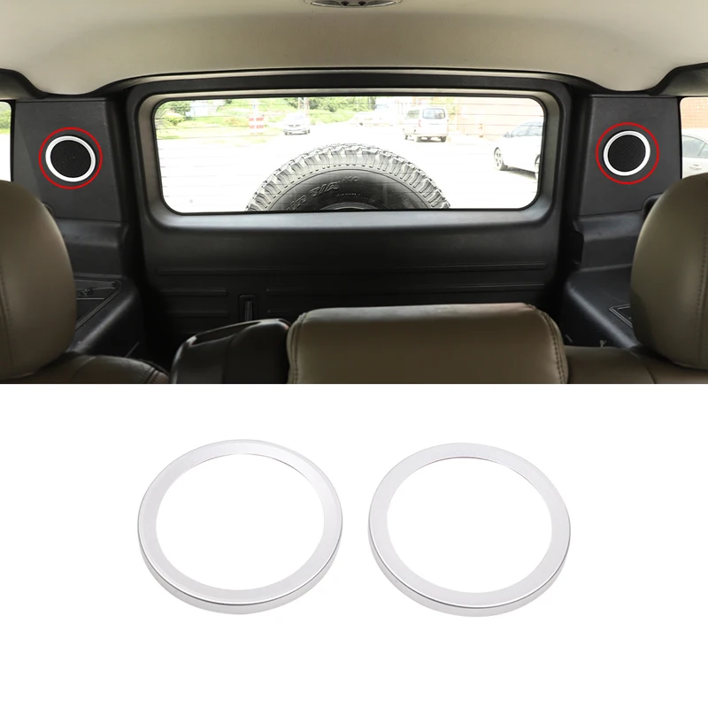 

Car Accessries For Hummer H2 2003-2007 Silver Aluminum Alloy Trunk Speaker Ring Trim Modification Tweeter Decorate Circle Cover