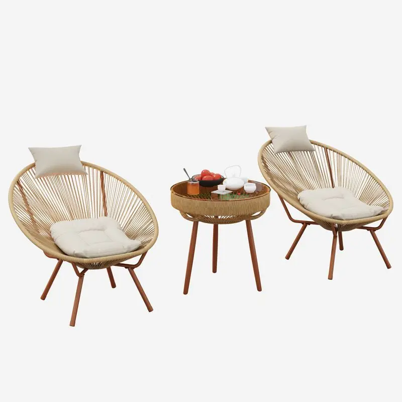 

New balcony small table and chair outdoor table chair rattan chair home small table
