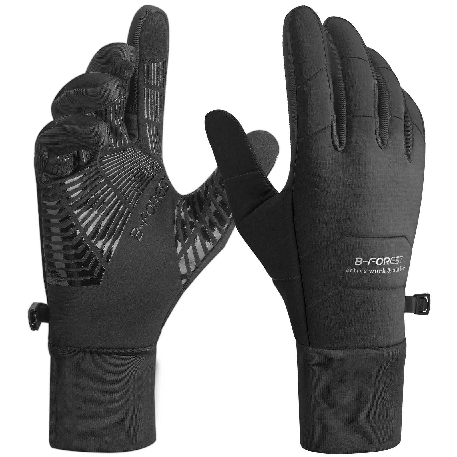 1pair Fall Winter Thermal Gloves for Men & Women - Non-Slip Grip, Cold Weather Outdoor Sports Gloves for Biking, Running, Skiing