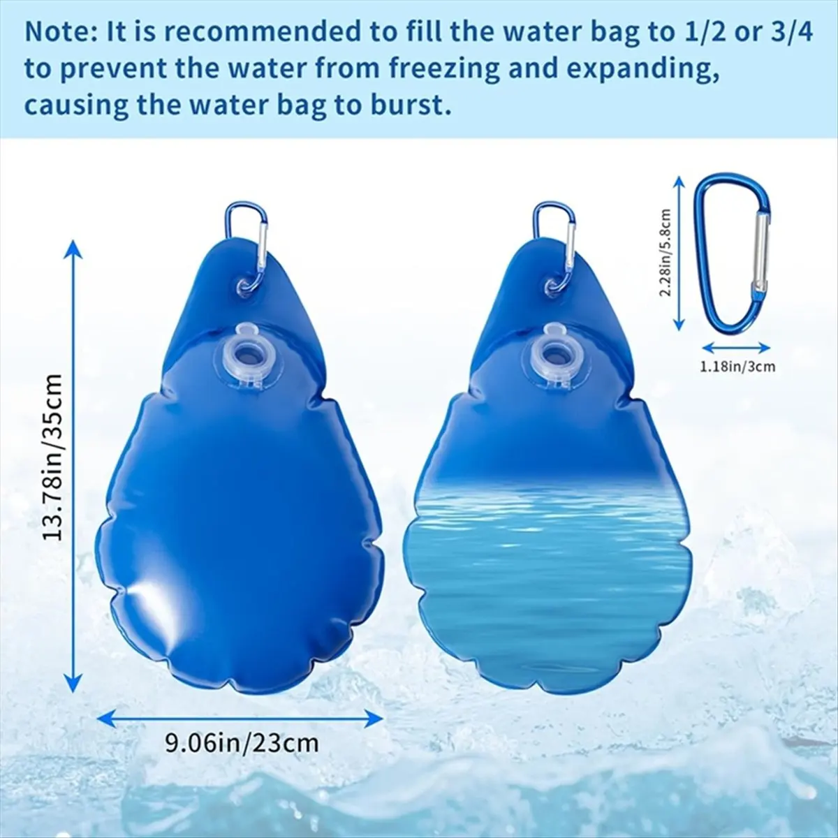 12 Pack Pool Cover Weights with Hooks, Tarp Weights Leakproof Thick PVC Pool Water Bags, for Above Ground Swimming Pool