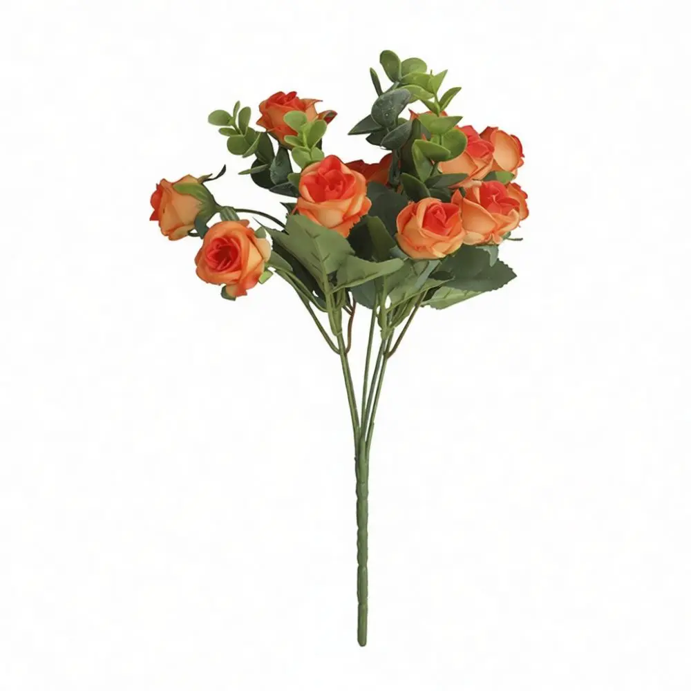 Decorative Artificial Eucalyptus Rose Bunch Silk Faux Plant For Indoor Home Garden Wedding Party Decoration