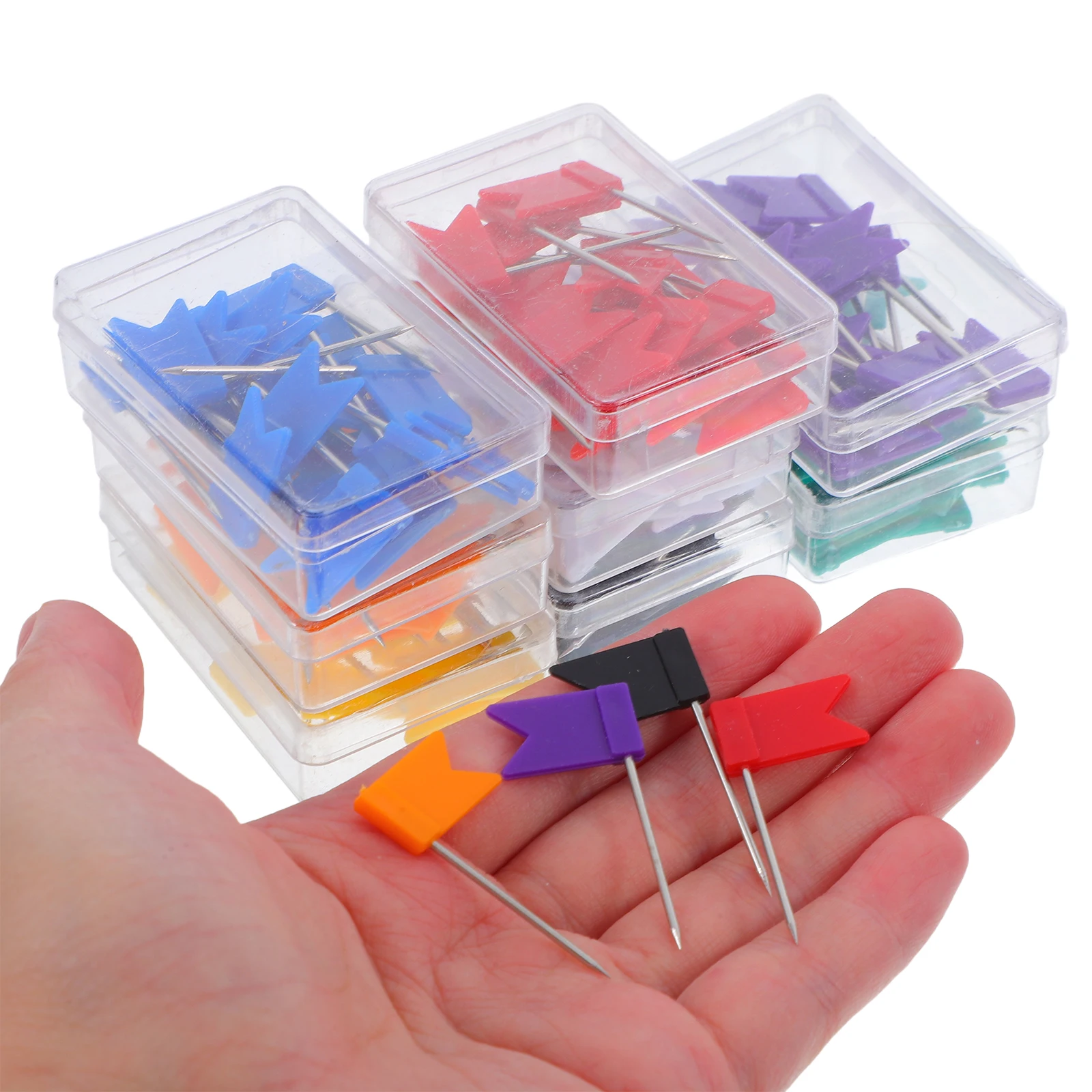 

160pcs Map Markers Flags Pins Colorful Tacks Round Thumb Corkboard Pushpins Travel Office Study Wall Friendly Sturdy Board