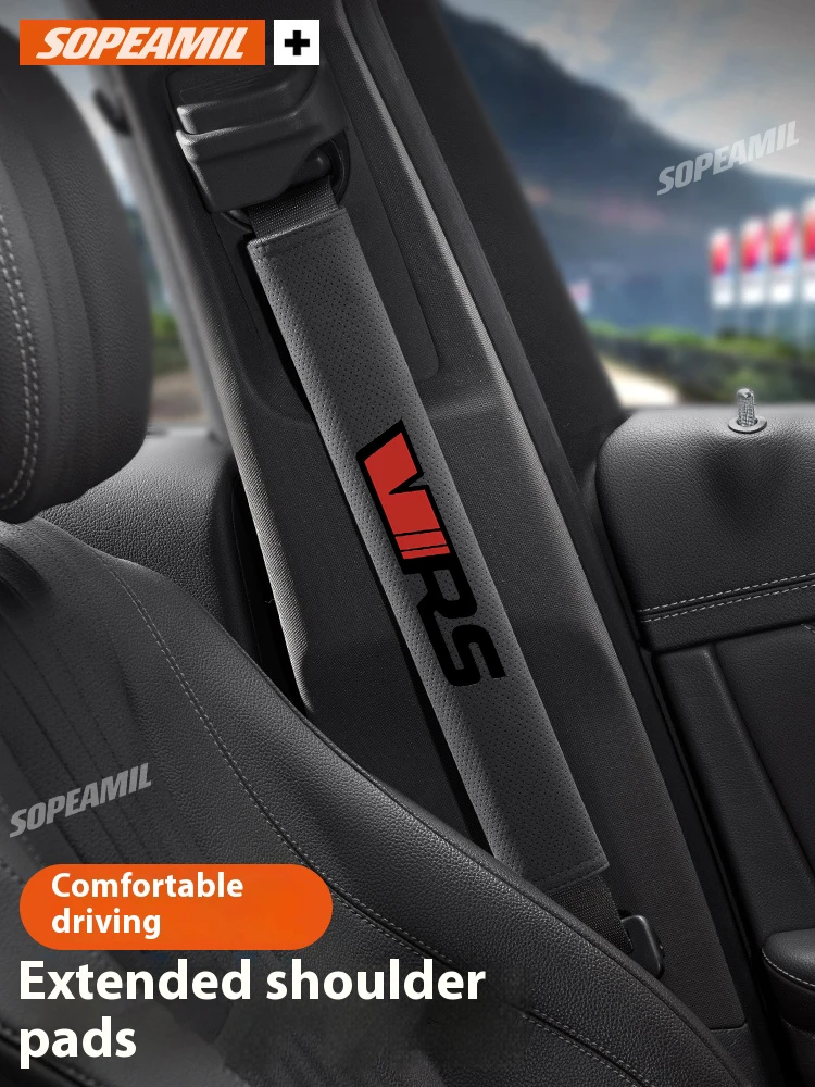 Image of Für Skoda Octavia Fabia Rapid Superb Karoq Kodiaq Citigo Kamiq Auto Sicherheitsgurt Schulterpolster Wildleder Sicherheitsgurt Schulterschutz