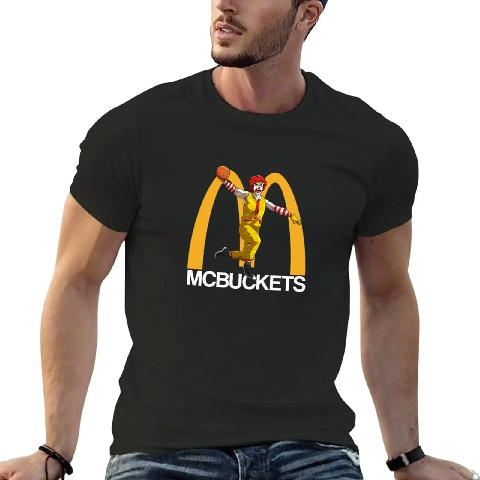 mcbuckets funny basketball Hooper dunking clown hooper Hoodie T-Shirt cotton graphic tees sweat Short sleeve tee mens clothing