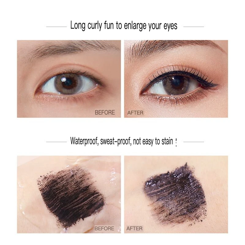 Kazilan Long Mascara é um produto dois em um que é grosso, cacheado e duradouro, resistente à água e à prova de suor