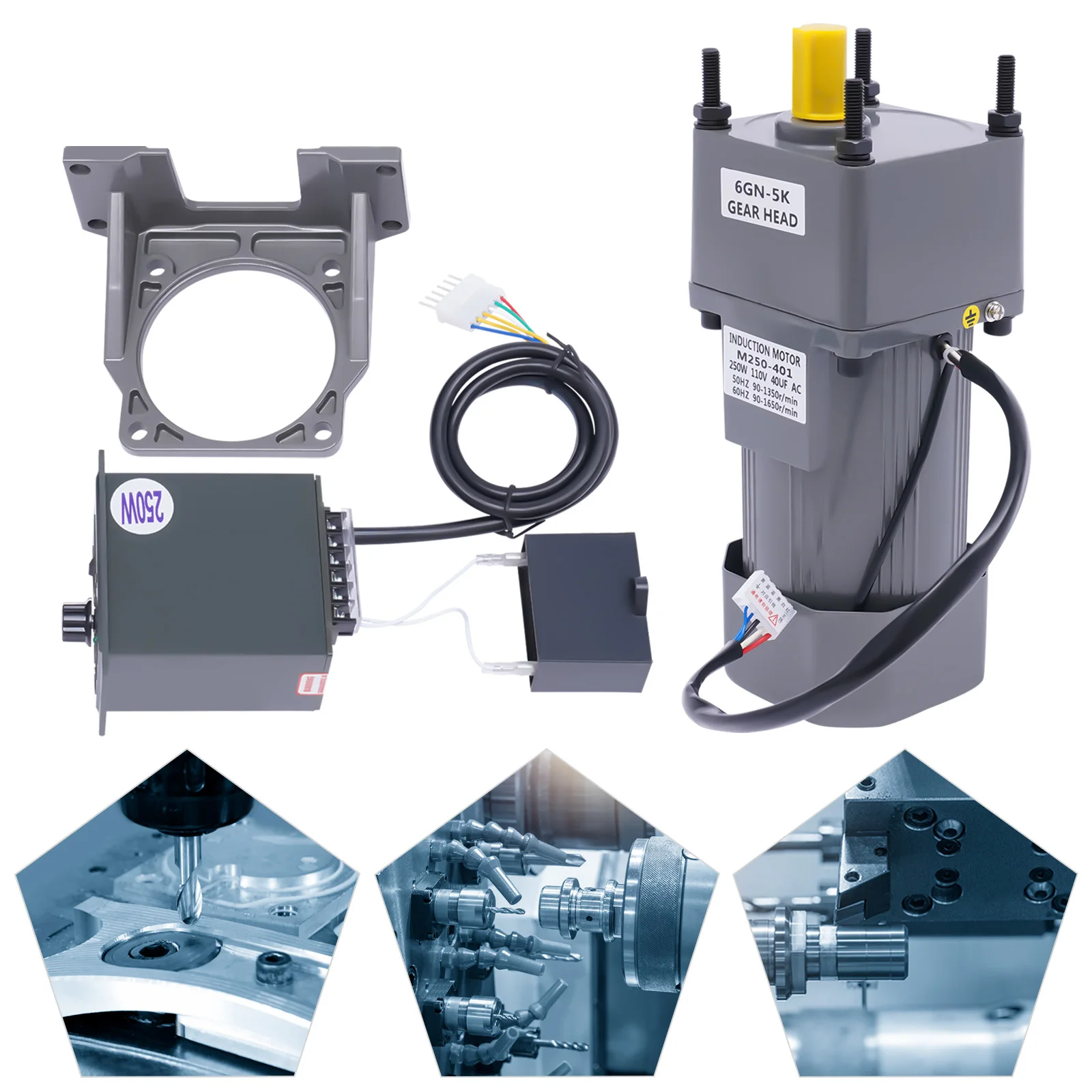 

110V 60Hz 250W AC High Torque Motor Electric Reversible Motor Single-Phase 0-270rpm