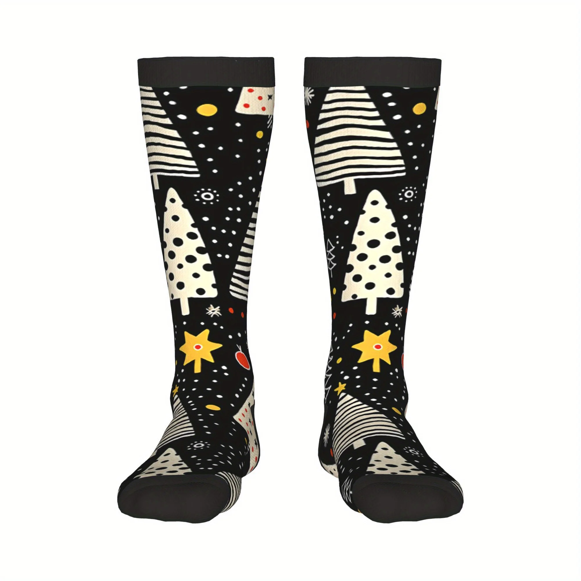 Christmas Tree Compression Socks, Seamless, Fun Novelty Design for Men Women Best for Christmas