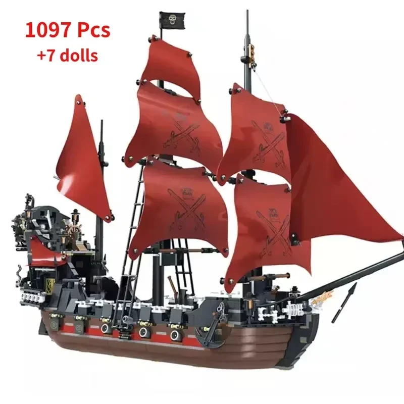 

Classic Pirate Ship Building Blocks Ship Building Block Model Assemble Bricks Toys Kids Gifts