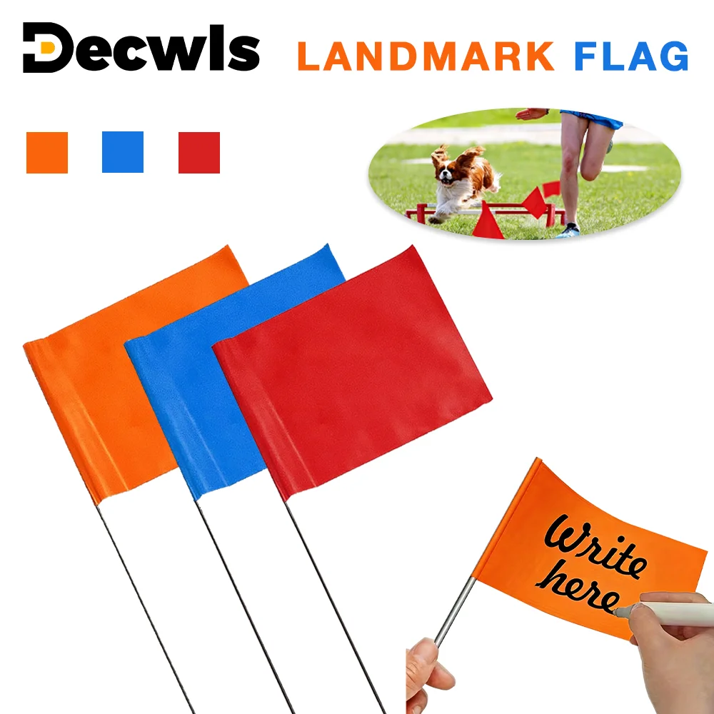 50PCS Multipurpose Marking Flags 14*10cm, Patio Boundary Flags, Landscaping Flags, For Irrigation, Sprinklering, Gardening, Etc