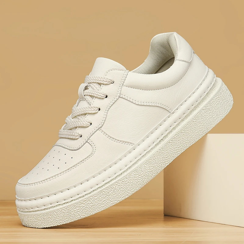Large Size Fashion Trend Leather Casual Shoes Men Comfortable Thick Soled Men Shoes Moccasins Men Flats Shoes
